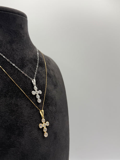 Collana croce tonda small oro