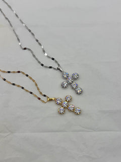 Collana croce tonda big oro