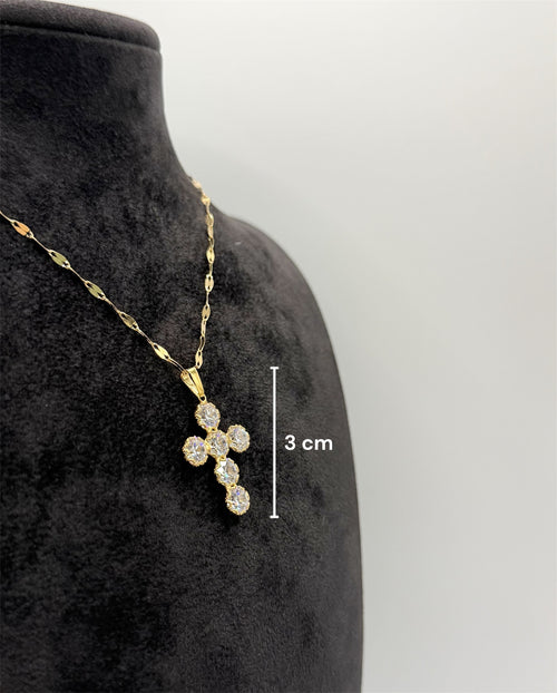 Collana croce tonda big oro