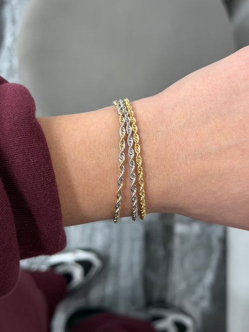 Bracciale torchon diamantato MID oro