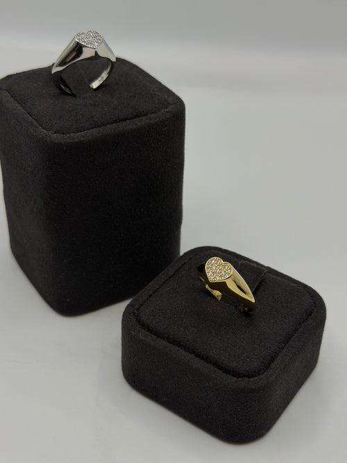 Anello chevalier cuore small argento