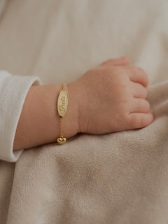Bracciale baby con nome oro