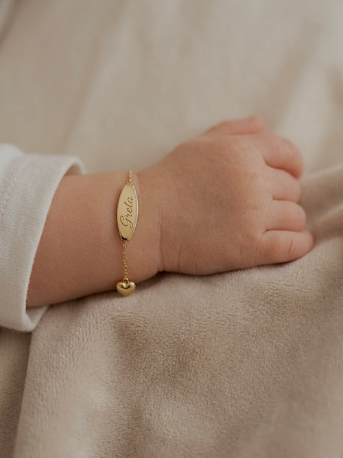 Bracciale baby con nome oro
