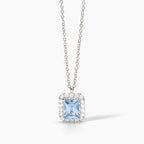 Collana punto luce square ACQUAMARINA argento