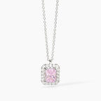 Collana punto luce square ROSA argento