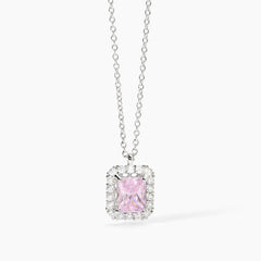 Collana punto luce square ROSA argento