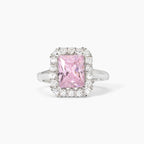 Anello square ROSA argento