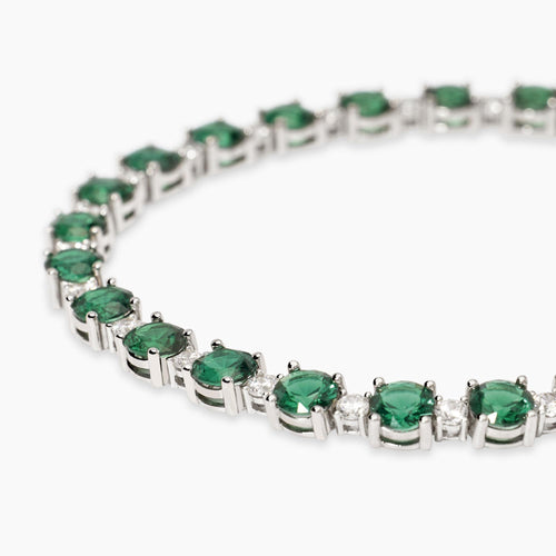 Bracciale tennis SMERALDO argento