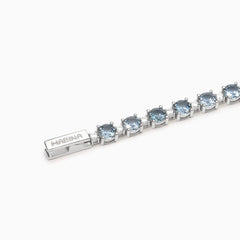 Bracciale tennis ACQUAMARINA argento