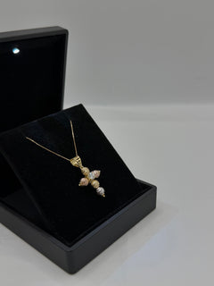 Collana croce MILLELUCI con pietra centrale small oro