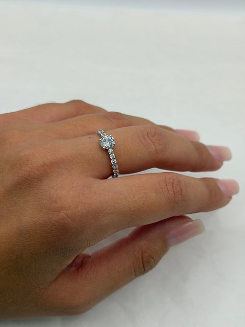 Anello solitario-veretta tondo oro