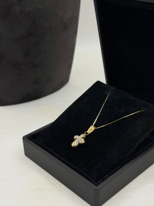 Collana croce tonda small oro