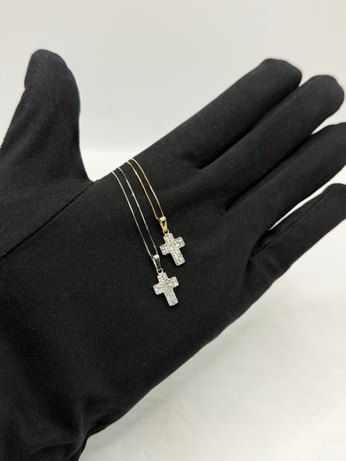 Collana croce mini scatolata oro