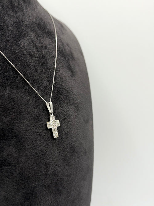 Collana croce mini scatolata oro
