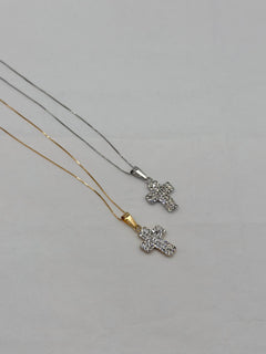 Collana croce mini scatolata oro