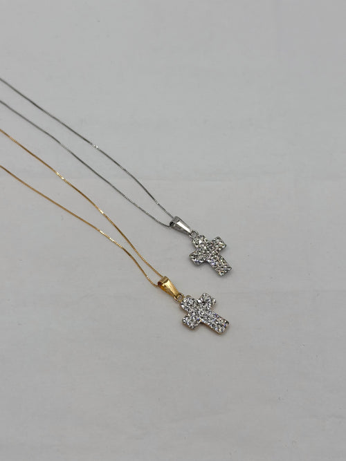 Collana croce mini scatolata oro