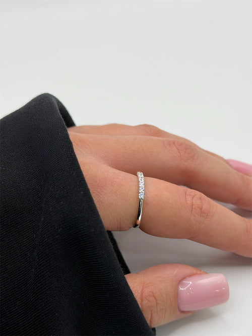 Anello 7 pietre super slim oro