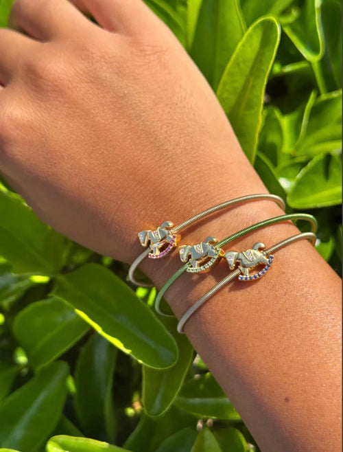 Bracciale cavalluccio a dondolo oro 9ct e diamanti