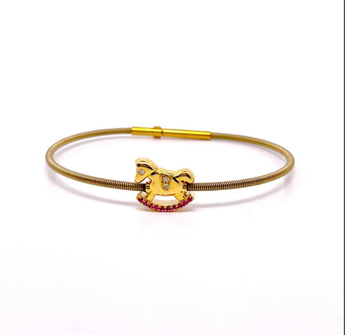 Bracciale cavalluccio a dondolo oro 9ct e diamanti