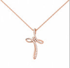 Collana croce farfalla oro e diamanti