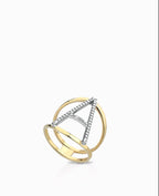 Anello iniziale oro 9ct e diamanti