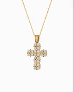 Collana croce quadrata BIG oro e diamanti