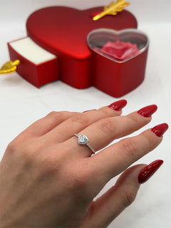 Anello cuore “Unica” argento + box San Valentino ❤️