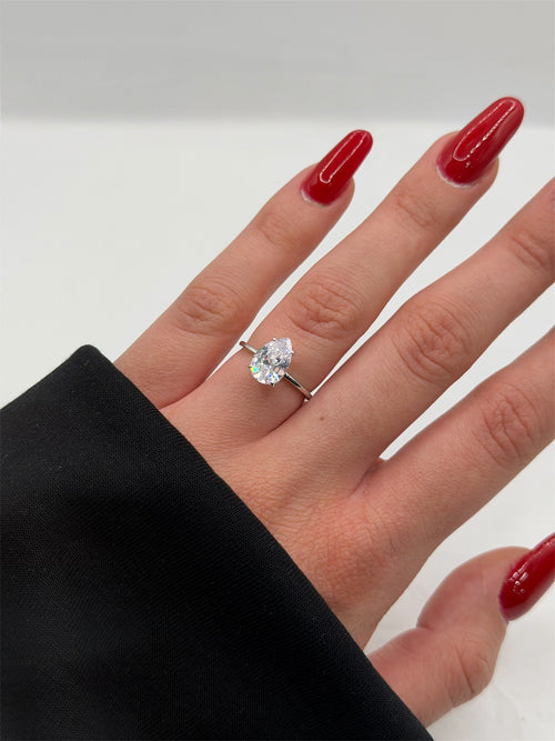 Anello DROP liscia argento