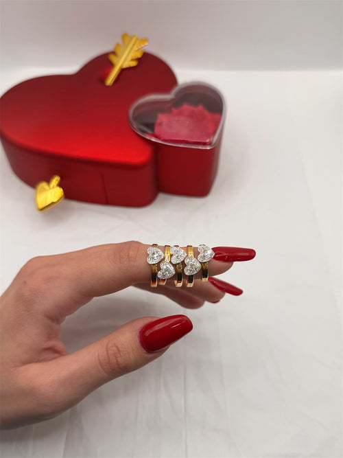 Anello cuoricino “Luce” oro + box San Valentino 🌹