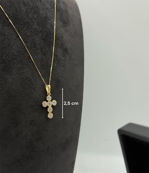 Collana croce tonda small oro