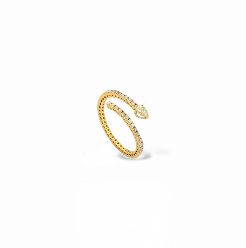 Anello snake oro giallo e diamanti