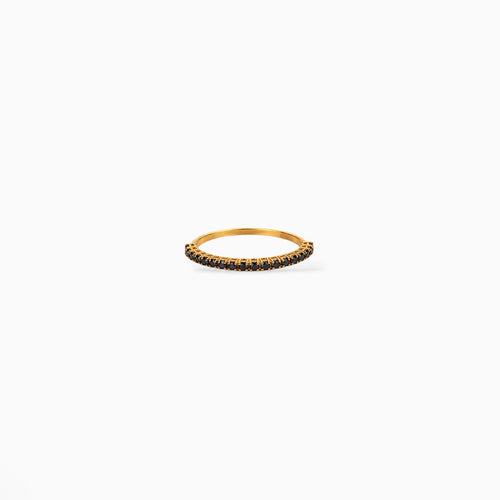 Anello mezza veretta oro e diamanti neri