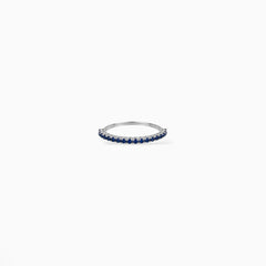 Anello mezza veretta oro e zaffiri