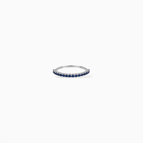 Anello mezza veretta oro e zaffiri