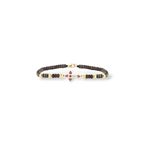 Bracciale con croce oro e diamanti