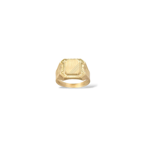 Anello a scudo quadrato oro uomo