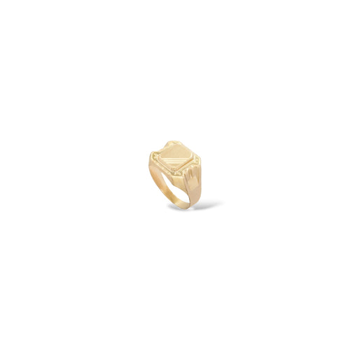 Anello a scudo quadrato oro uomo