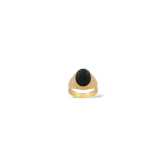 Anello a scudo ovale oro uomo