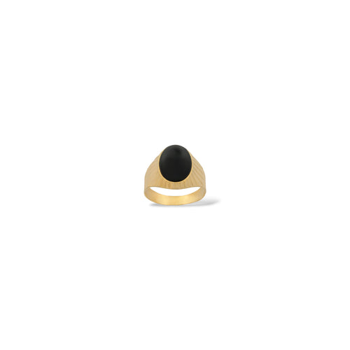Anello a scudo ovale oro uomo