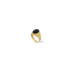 Anello a scudo ovale oro uomo