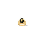 Anello a scudo ovale con serpente oro uomo