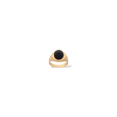Anello a scudo tondo oro uomo