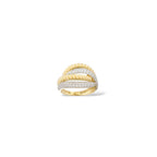Anello fasce bicolore oro