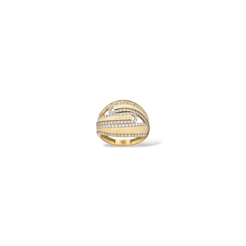 Anello fasce intrecciate oro