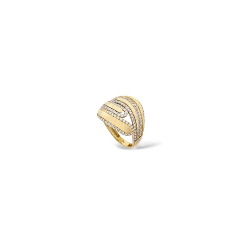 Anello fasce intrecciate oro